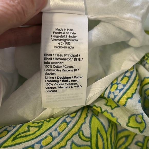 J Crew x SZ Blockprints Square Neck Puff Sleeve Mini Dress Green Sz M NEW BQ857 - Picture 14 of 16